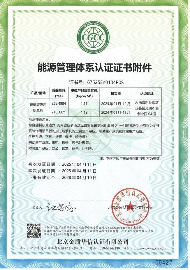 能源管理体系认证附件
